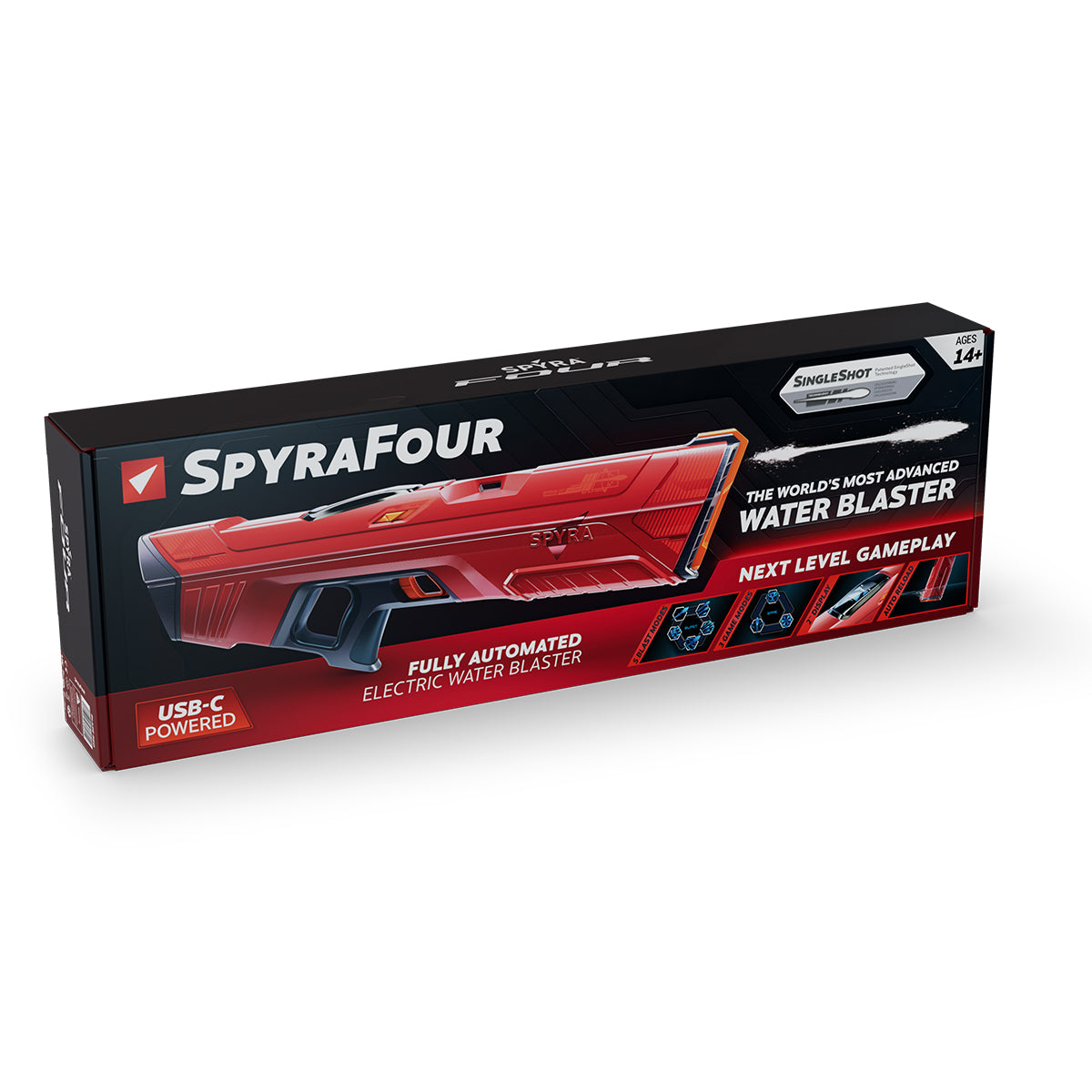 SpyraFour 電動水鉄砲｜最大約15m・自動給水ウォーターガン｜SPYRAASIA